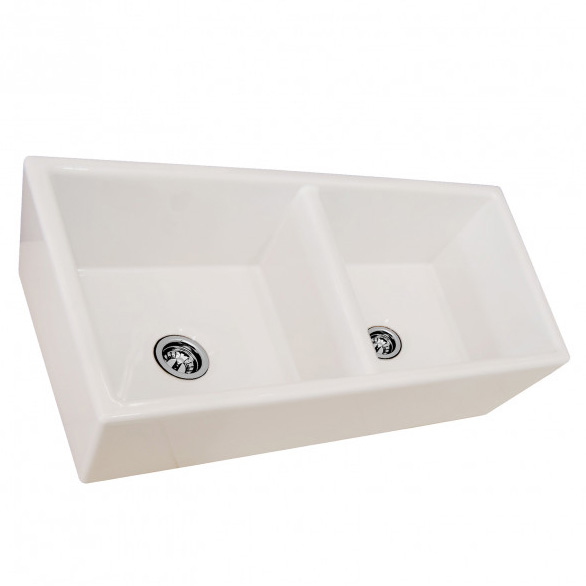 Раковина накладная для кухни двойная BDK-RIC-102411-C-WH