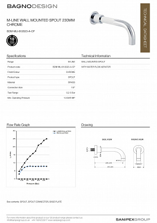 Излив 23 см BDM-MLI-812023-ZB-MB