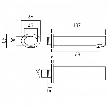 Излив 18 см SOH-140-C/P Излив 18 см SOH-140-C/P