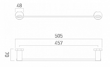 Держатель для полотенца (штанга) KOV-184-C/P